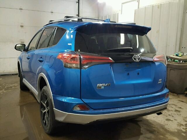 JTMJFREV8GD177278 - 2016 TOYOTA RAV4 SE BLUE photo 3