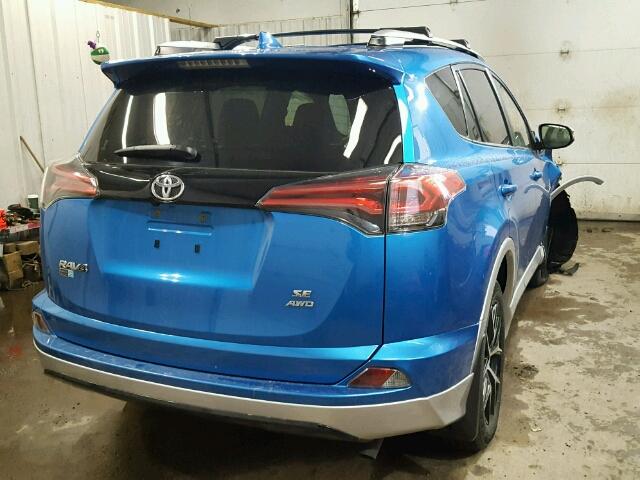 JTMJFREV8GD177278 - 2016 TOYOTA RAV4 SE BLUE photo 4