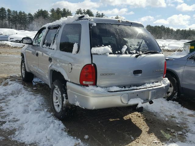 1D4HS48Z03F630208 - 2003 DODGE DURANGO SL SILVER photo 3