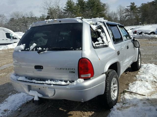 1D4HS48Z03F630208 - 2003 DODGE DURANGO SL SILVER photo 4