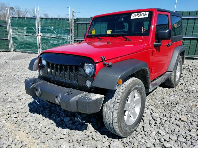 1C4AJWAG6GL279348 - 2016 JEEP WRANGLER S RED photo 2