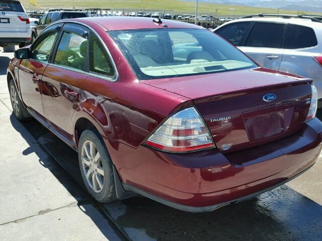 1FAHP27W28G140497 - 2008 FORD TAURUS SEL RED photo 3