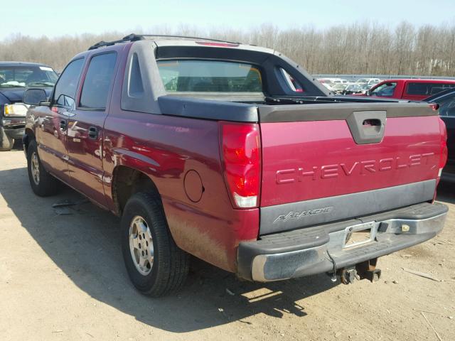 3GNEC12T84G148898 - 2004 CHEVROLET AVALANCHE RED photo 3