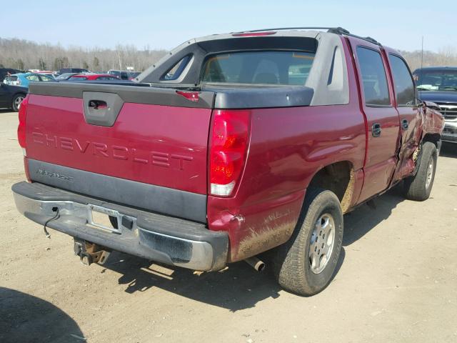 3GNEC12T84G148898 - 2004 CHEVROLET AVALANCHE RED photo 4