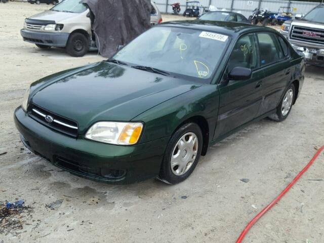 4S3BE6359Y7202648 - 2000 SUBARU LEGACY L GREEN photo 2