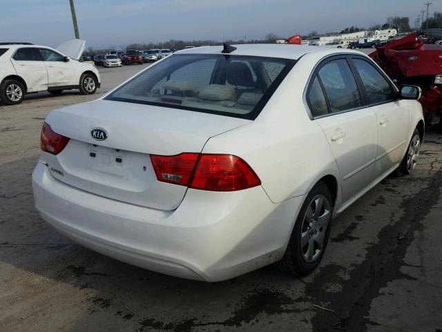 KNAGG4A84A5426636 - 2010 KIA OPTIMA LX WHITE photo 4