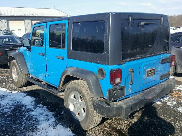 1J4BA3H16BL626541 - 2011 JEEP WRANGLER U BLUE photo 3