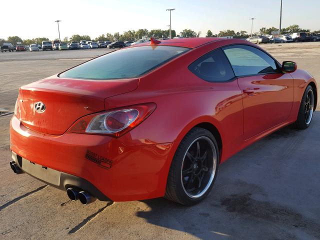 KMHHT6KD7AU037744 - 2010 HYUNDAI GENESIS CO RED photo 4