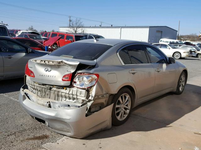 JNKBV61E78M224618 - 2008 INFINITI G35 SILVER photo 4