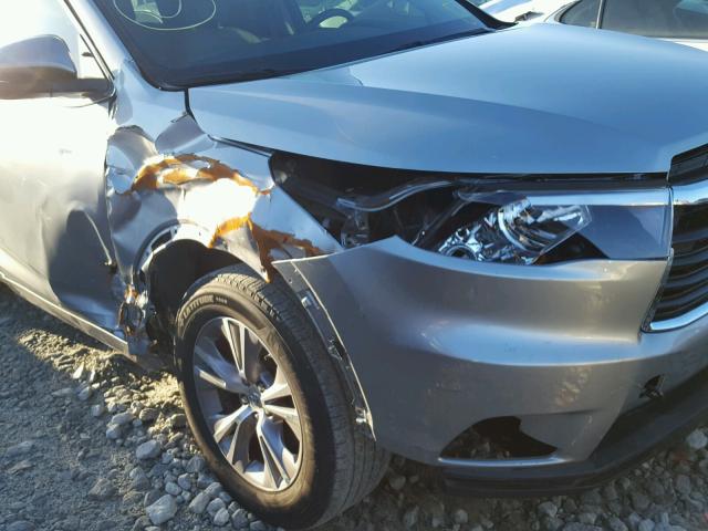 5TDKKRFH7FS088412 - 2015 TOYOTA HIGHLANDER SILVER photo 9