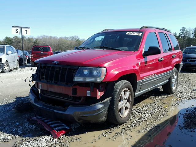 1J4GW48S34C420277 - 2004 JEEP GRAND CHER MAROON photo 2