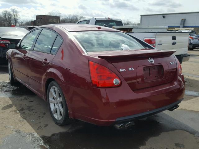 1N4BA41E58C810442 - 2008 NISSAN MAXIMA SE RED photo 3