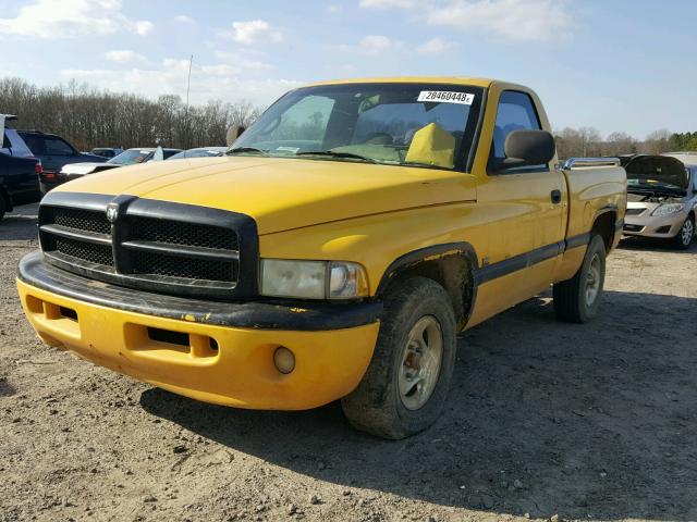 1B7HC16Z5XS182301 - 1999 DODGE RAM 1500 YELLOW photo 2