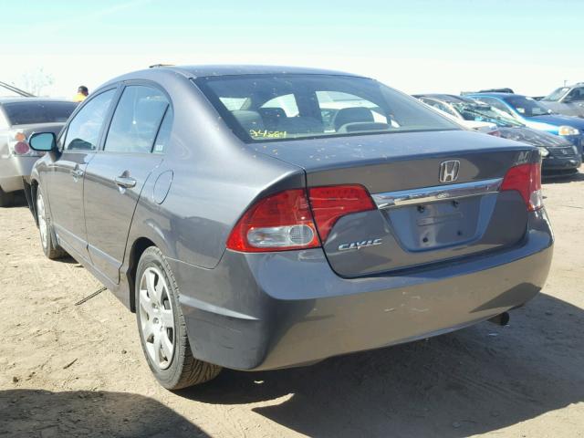 2HGFA16599H350723 - 2009 HONDA CIVIC LX GRAY photo 3