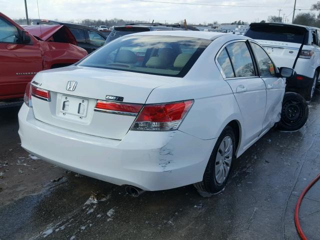 1HGCP2F35CA234110 - 2012 HONDA ACCORD LX WHITE photo 4