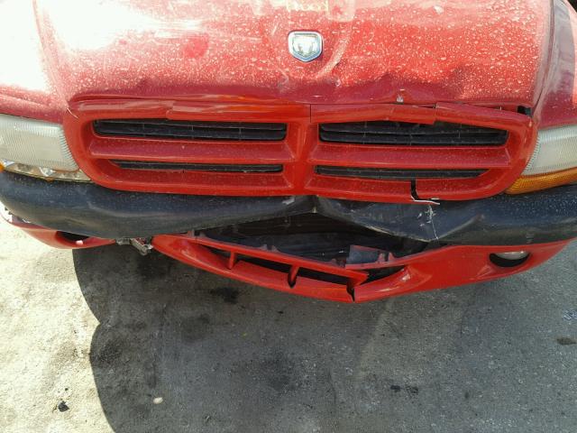 1B7GL22X0WS660063 - 1998 DODGE DAKOTA RED photo 9