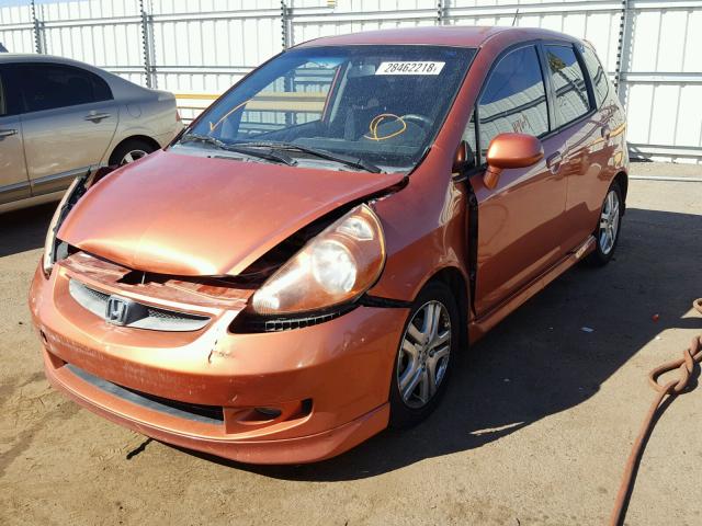 JHMGD38678S027580 - 2008 HONDA FIT SPORT ORANGE photo 2