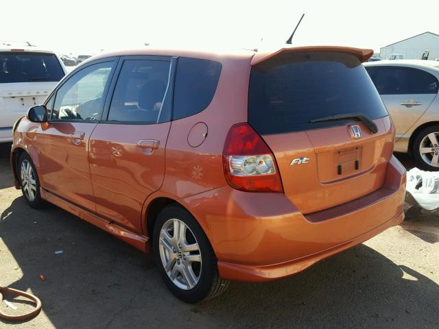 JHMGD38678S027580 - 2008 HONDA FIT SPORT ORANGE photo 3