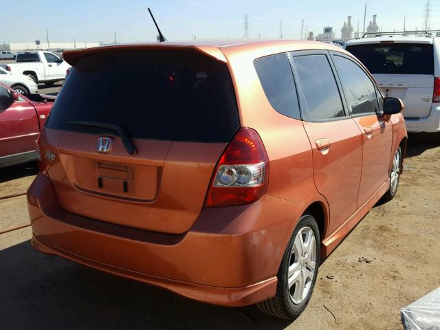 JHMGD38678S027580 - 2008 HONDA FIT SPORT ORANGE photo 4