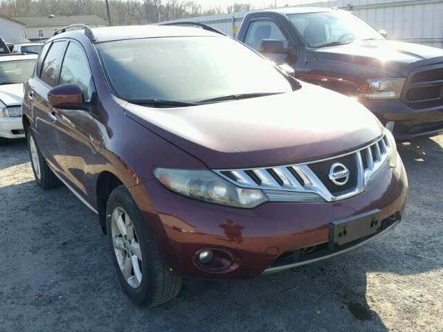 JN8AZ18W09W128620 - 2009 NISSAN MURANO S BURGUNDY photo 1