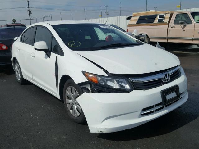 19XFB2F56CE358086 - 2012 HONDA CIVIC LX WHITE photo 1