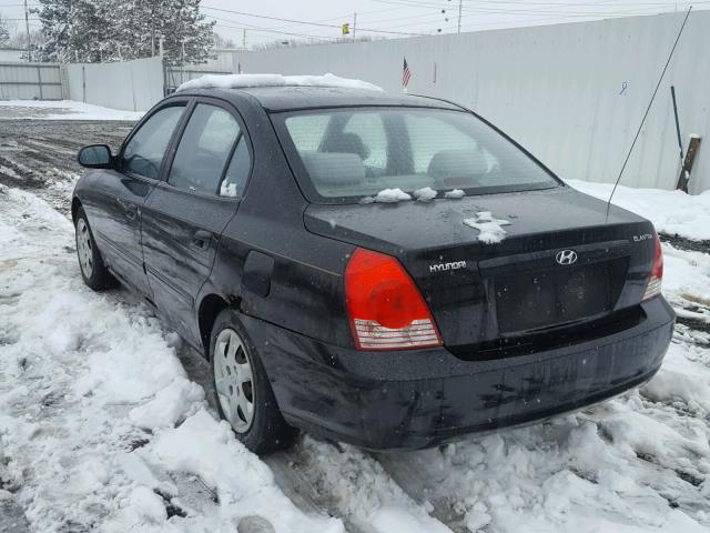 KMHDN46D44U715720 - 2004 HYUNDAI ELANTRA GL BLACK photo 3