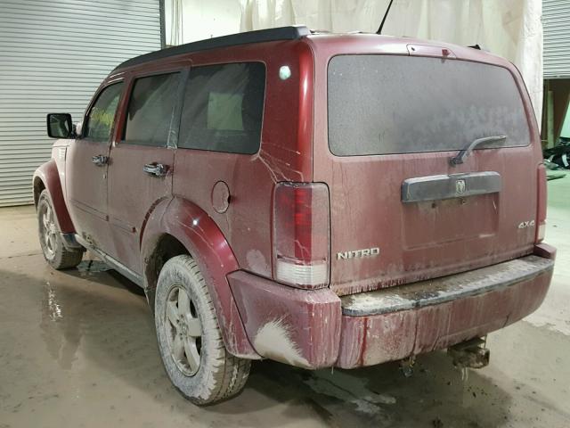 1D8GU28K08W105152 - 2008 DODGE NITRO SXT RED photo 3