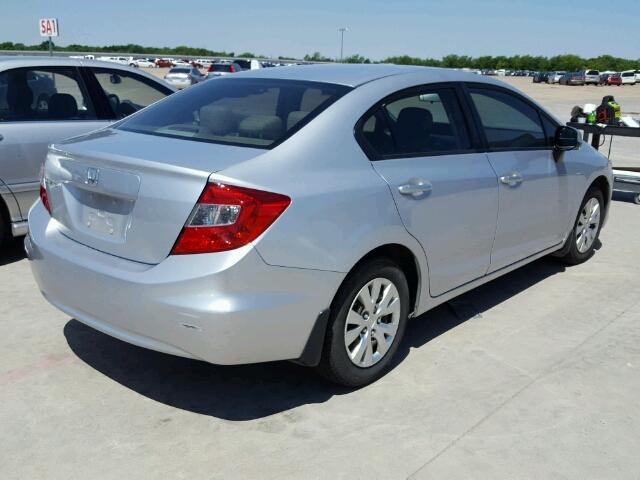 2HGFB2F51CH573557 - 2012 HONDA CIVIC LX SILVER photo 4