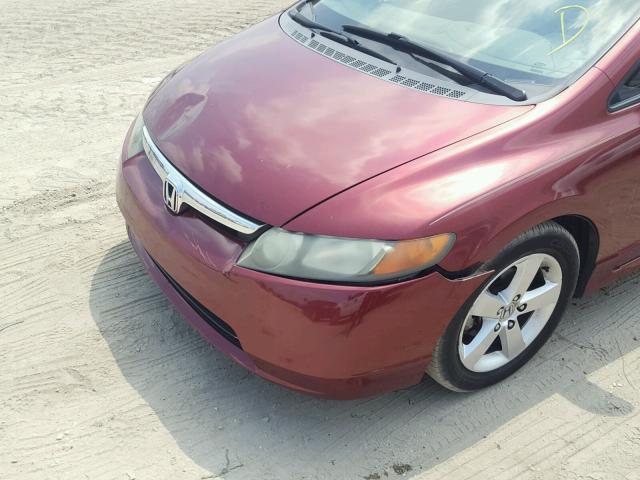 1HGFA16878L095145 - 2008 HONDA CIVIC EX ბურგუნდია ფოტო 9