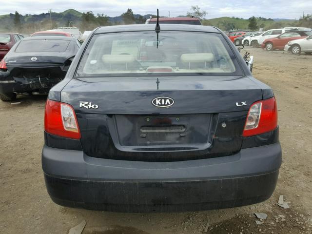 KNADE123666096025 - 2006 KIA RIO BLACK photo 9