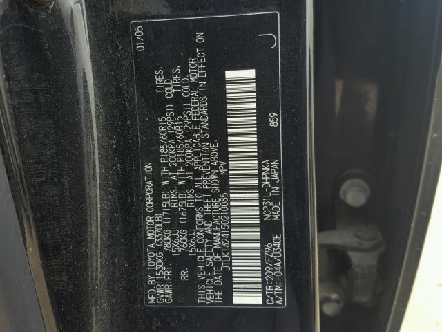 JTLKT324150210085 - 2005 TOYOTA SCION XB BLACK photo 10