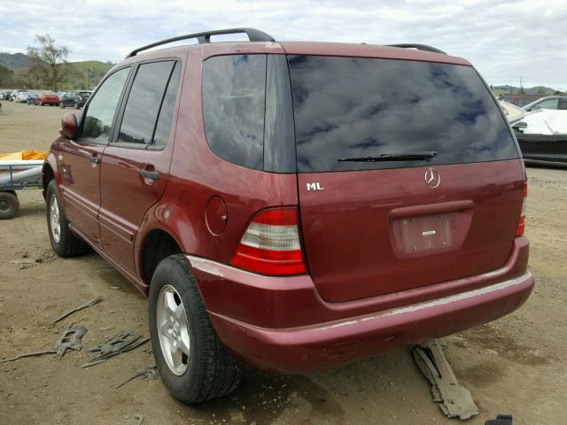 4JGAB54EXYA179327 - 2000 MERCEDES-BENZ ML 320 BURGUNDY photo 3