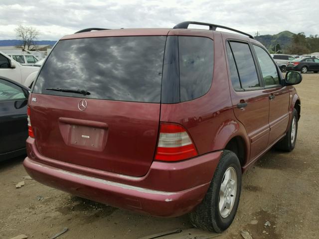 4JGAB54EXYA179327 - 2000 MERCEDES-BENZ ML 320 BURGUNDY photo 4