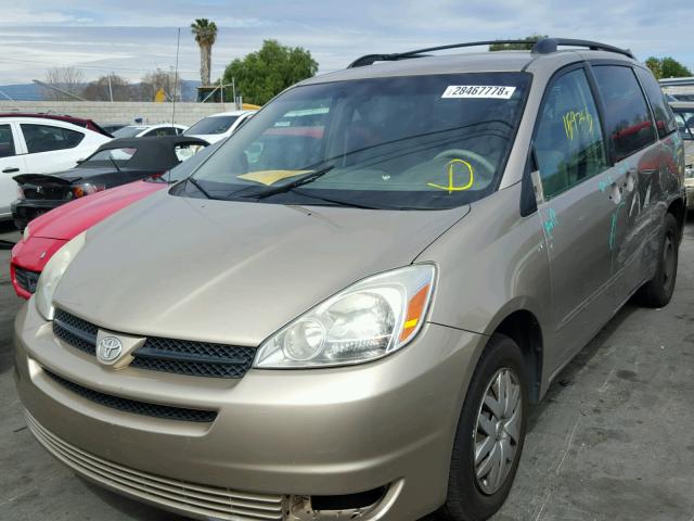 5TDZA23C35S336168 - 2005 TOYOTA SIENNA CE GOLD photo 2