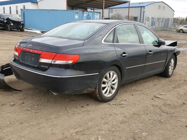 KMHFC46F36A127991 - 2006 HYUNDAI AZERA SE BLACK photo 4