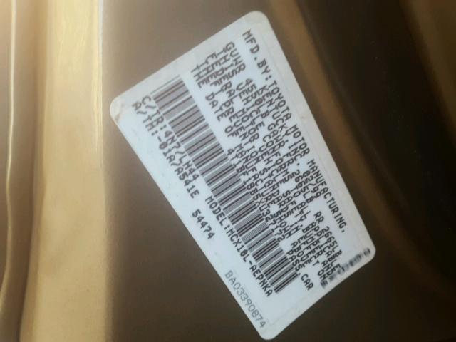 4T1BF18B5XU327172 - 1999 TOYOTA AVALON GOLD photo 10