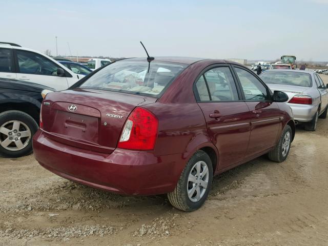 KMHCN46C68U271846 - 2008 HYUNDAI ACCENT GLS MAROON photo 4