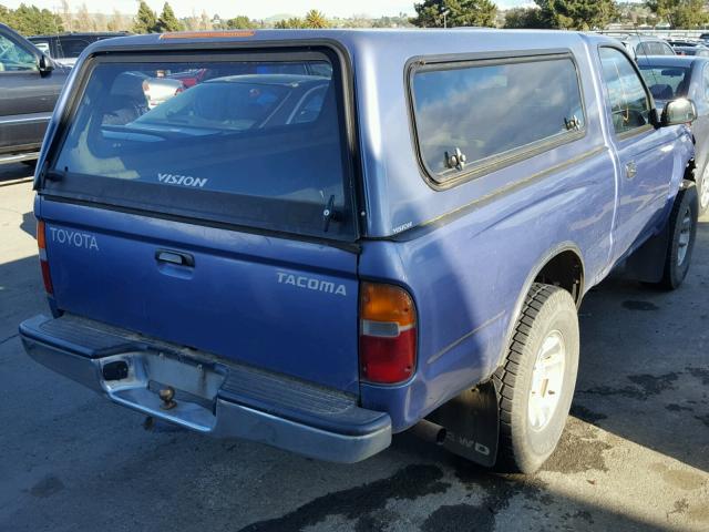 4TAPM62NXXZ568174 - 1999 TOYOTA TACOMA BLUE photo 4