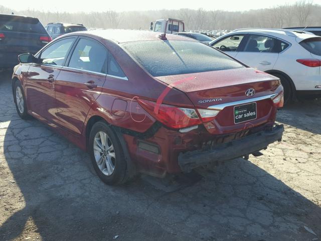 5NPEB4AC9EH830017 - 2014 HYUNDAI SONATA GLS MAROON photo 3