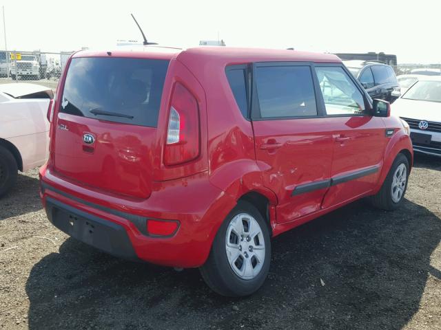 KNDJT2A57D7620648 - 2013 KIA SOUL RED photo 4