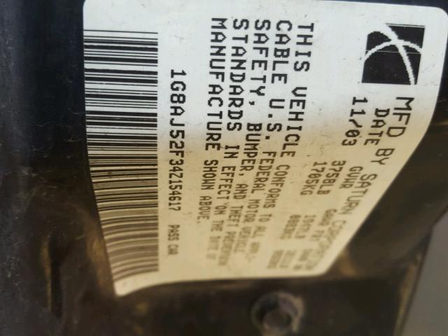 1G8AJ52F34Z154617 - 2004 SATURN ION LEVEL RED photo 10