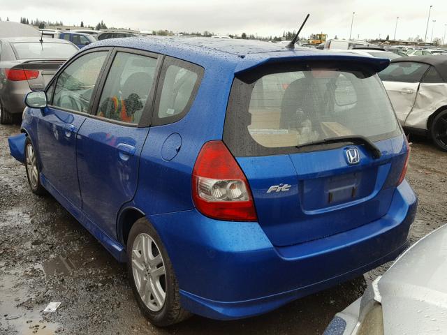 JHMGD38667S019520 - 2007 HONDA FIT S BLUE photo 3