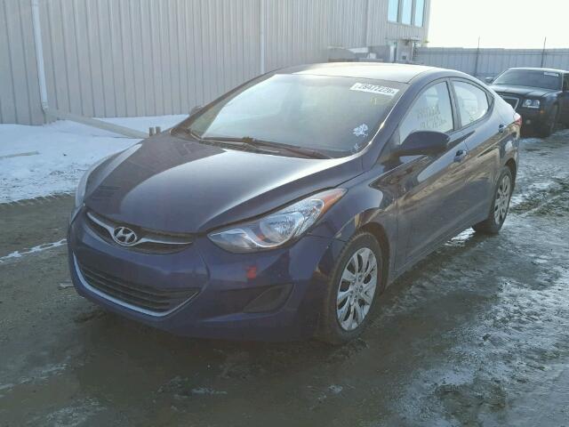 5NPDH4AE1DH435081 - 2013 HYUNDAI ELANTRA GL BLUE photo 2