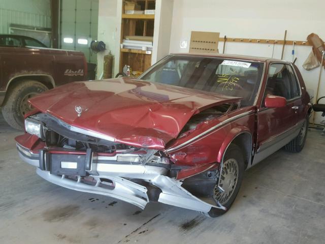 1G6EL1337LU602399 - 1990 CADILLAC ELDORADO MAROON photo 2