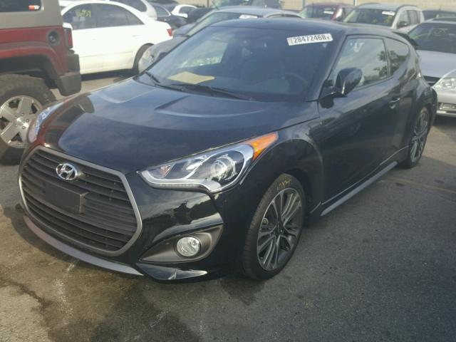 KMHTC6AE2HU312998 - 2017 HYUNDAI VELOSTER T BLACK photo 2