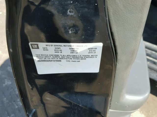 2G2WS522541315939 - 2004 PONTIAC GRAND PRIX შავი ფოტო 10