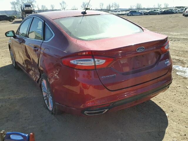 3FA6P0H96ER191459 - 2014 FORD FUSION SE RED photo 3