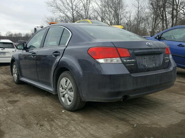 4S3BMBA64B3226197 - 2011 SUBARU LEGACY 2.5 GRAY photo 3