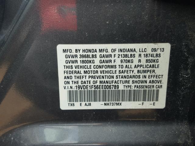 19VDE1F56EE006789 - 2014 ACURA ILX 20 PRE GRAY photo 10