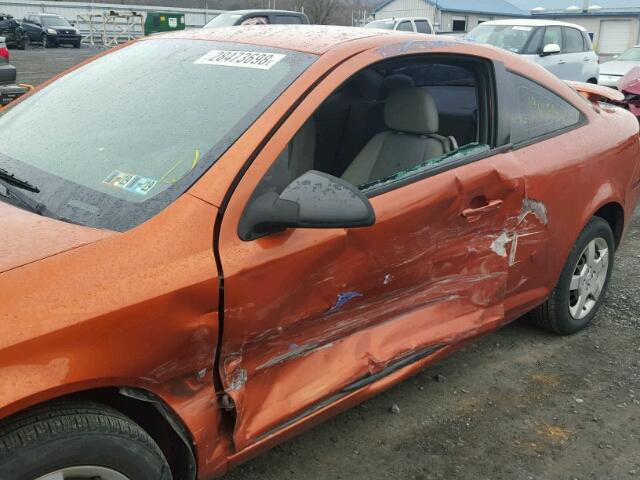 1G1AK15FX67870624 - 2006 CHEVROLET COBALT LS ORANGE photo 9